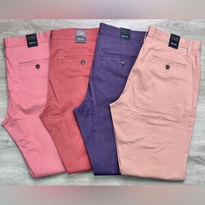 14th & Union Mens Pants Bundle 34x32 4 Piece Lot Colorful Chino Work Cotton